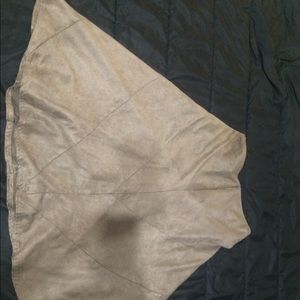 Wide flare suede skirt long